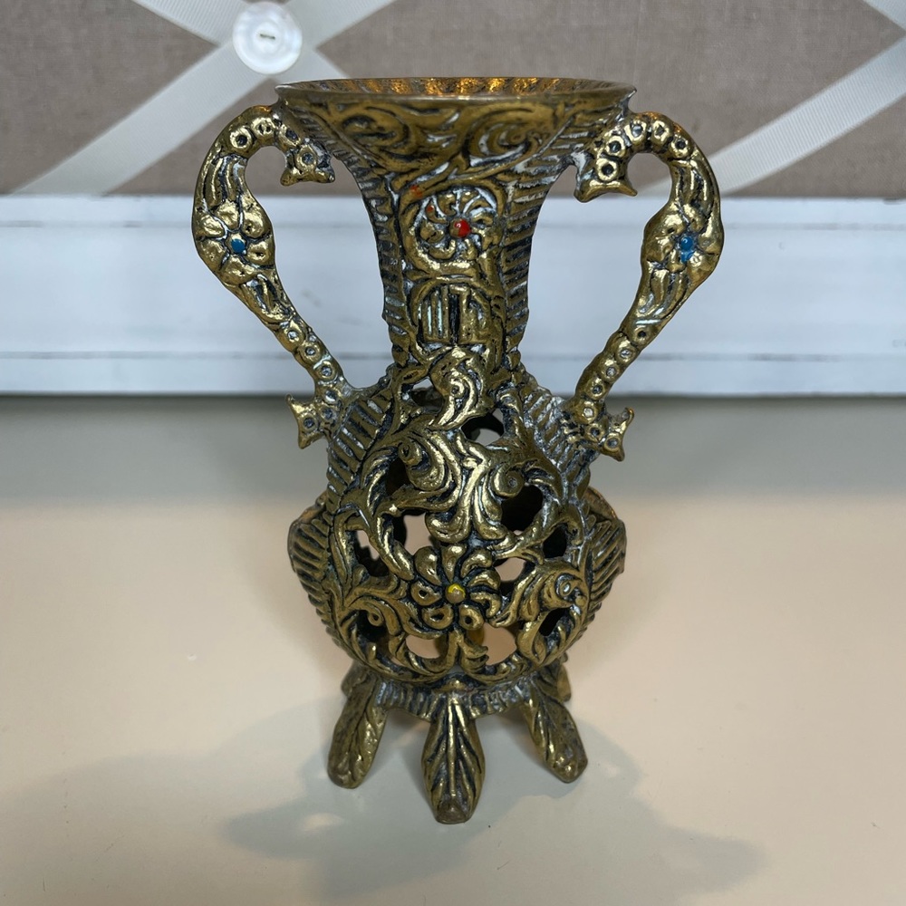 Antique Solid Brass Vase Cup
